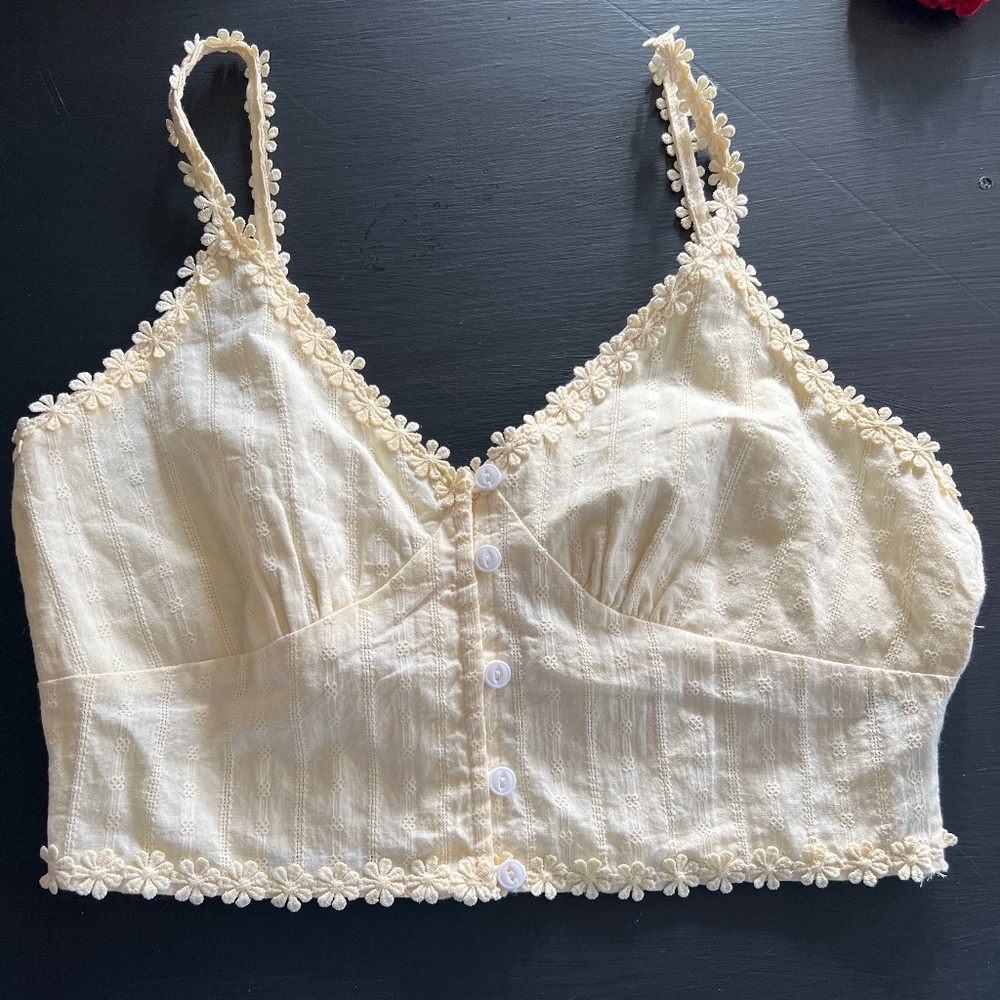Yellow daisy crop top